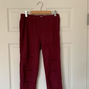 Red Chic Leggings w/ Sheer Fabric